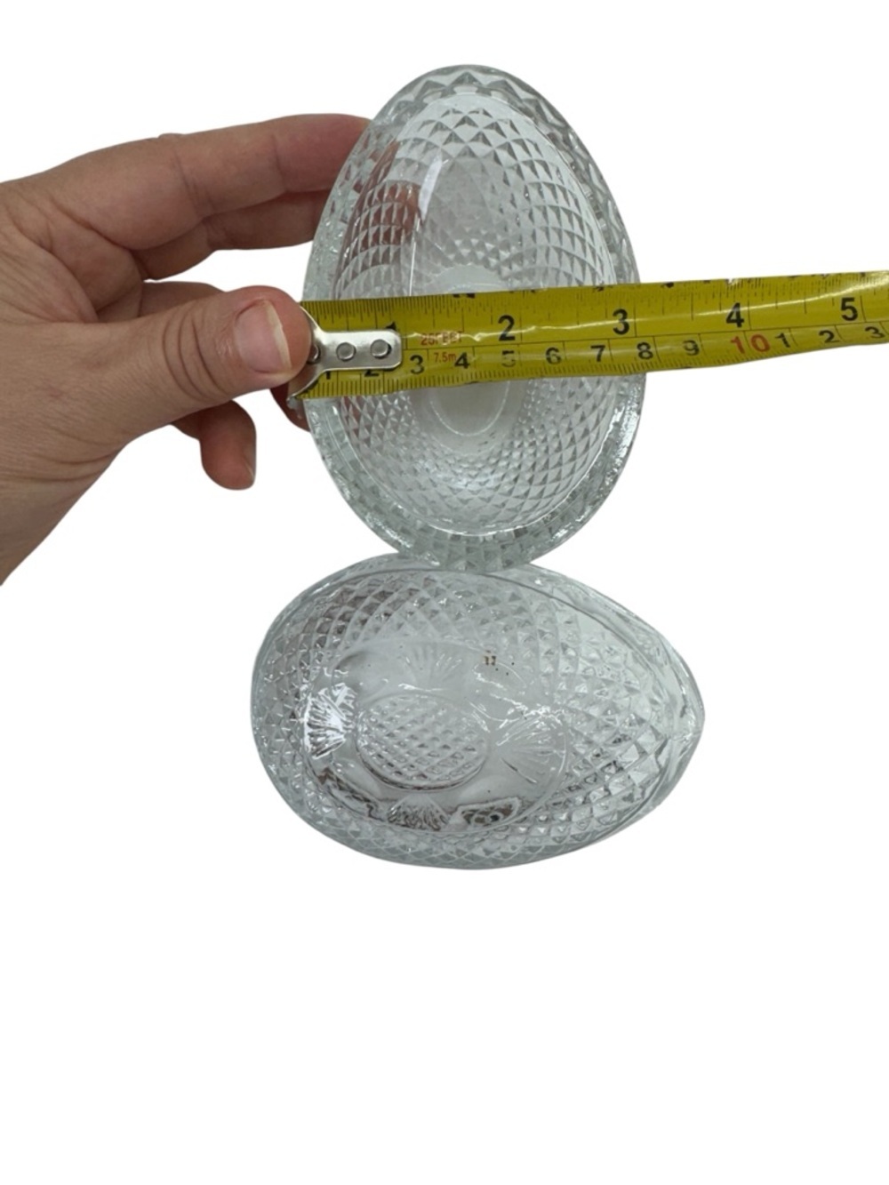 aTiara Exclusives by Fostoria Crystal Egg Trinket Dish Covered candy EASTER - Picture 9 of 10